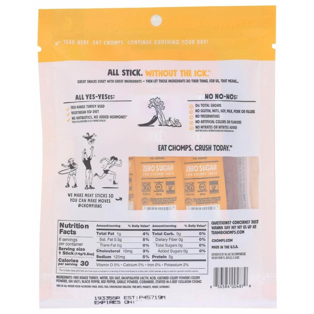 CHOMPS Chomps Jerky Turkey, 3 Oz