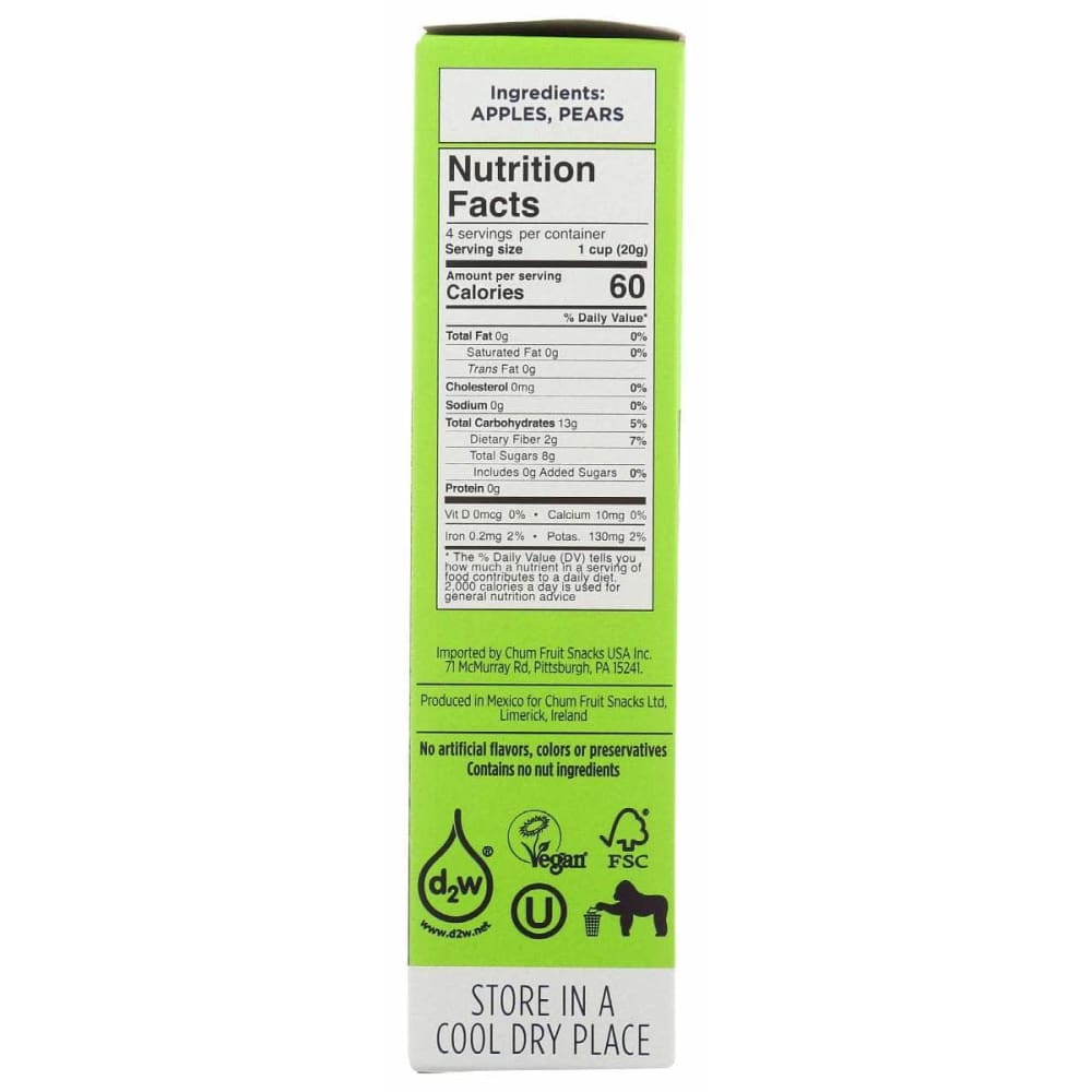 CHUM Grocery > Snacks > Fruit Snacks CHUM: Bites Fruit Apple 4Pk, 2.83 oz