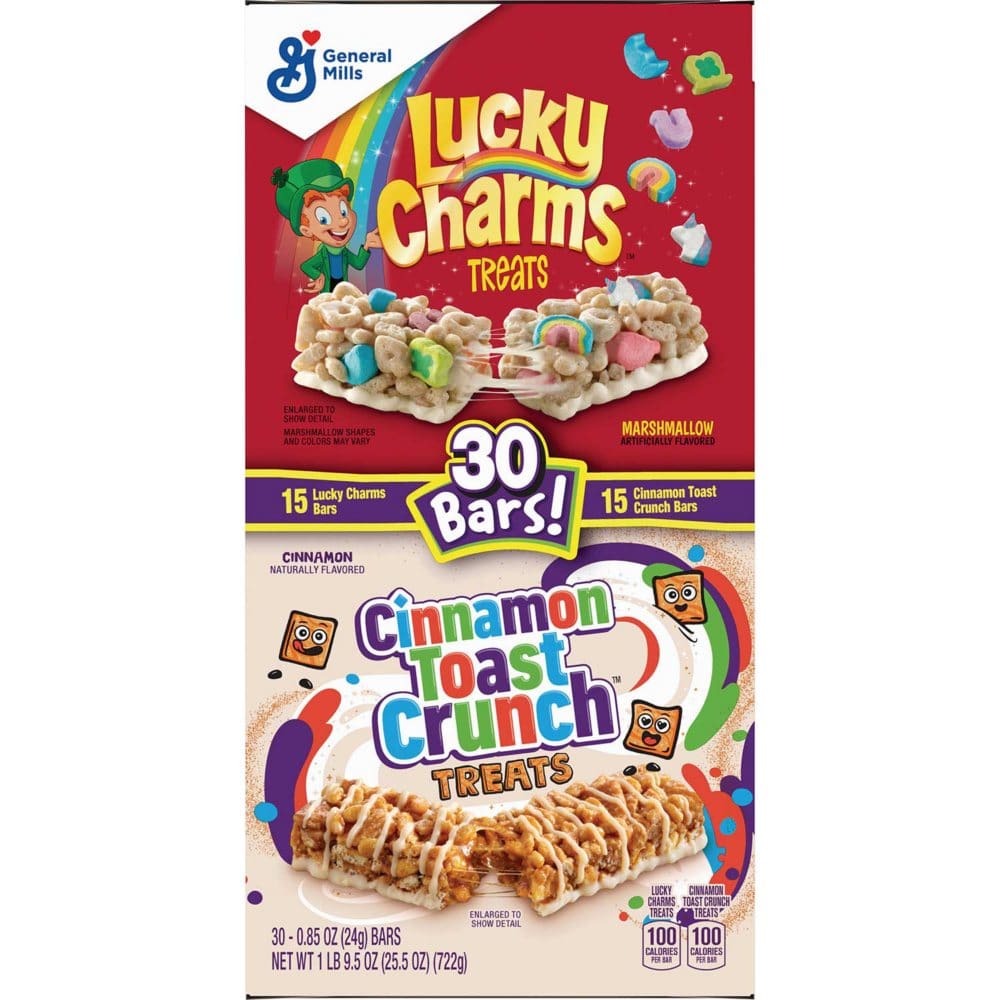 Cinnamon Toast Crunch and Lucky Charms Treat Bars Variety Pack (0.85 oz.,30 pk.) - New Items - ShelHealth