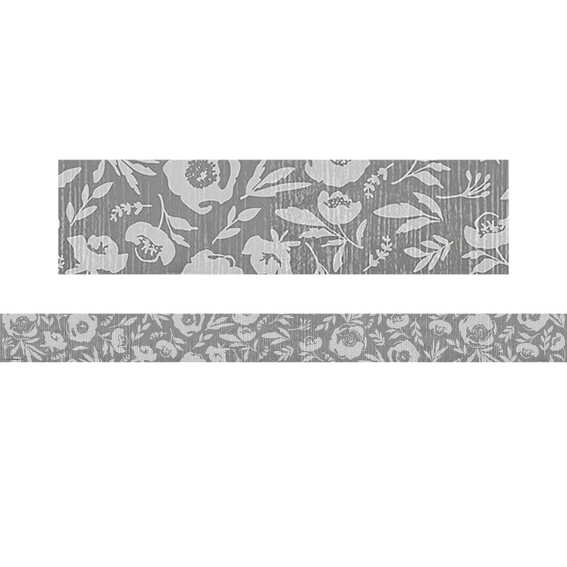 Class Cottage Gray Floral Trim Straight (Pack of 10) - Border/Trimmer - Teacher Created Resources