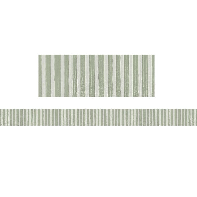 Class Cottage Sage Grn Stripes Trim Straight (Pack of 10) - Border/Trimmer - Teacher Created Resources