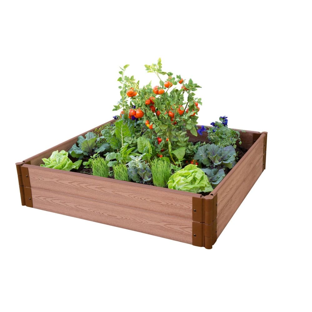 Classic Sienna Raised Garden Bed 4’ x 4’ x 11 - 1 Profile - Flower Beds & Planters - ShelHealth