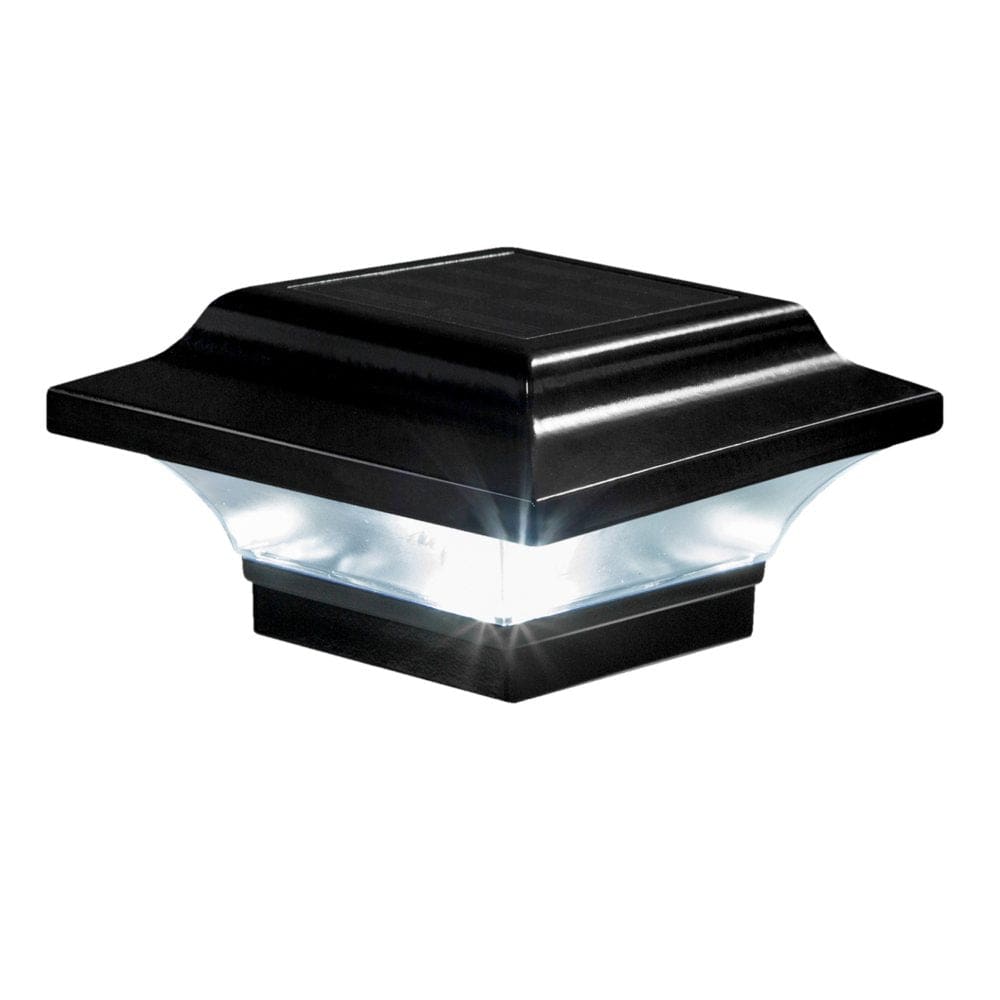 Classy Caps 2.5 x 2.5 Black Aluminum Imperial Solar Post Cap (Pack of 2) - Outdoor Lighting - Classy