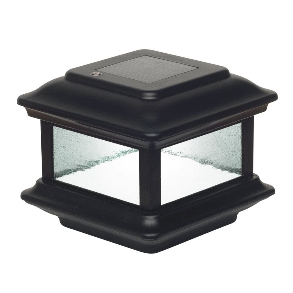 Classy Caps 4 x 4 Black Aluminum Colonial Solar Post Cap (Pack of 2) - Outdoor Lighting - Classy