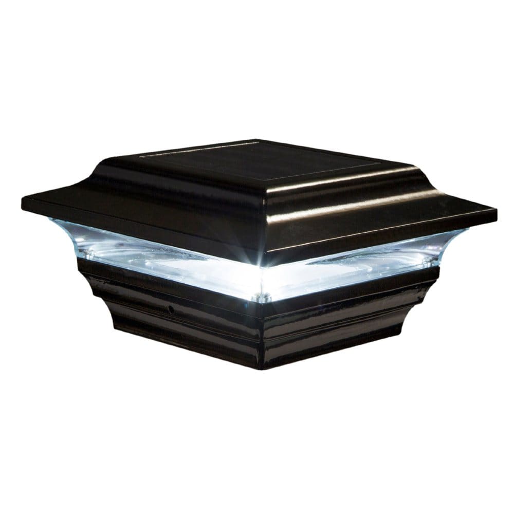 Classy Caps 4 x 4 Black Aluminum Imperial Solar Post Cap (Pack of 2) - Outdoor Lighting - Classy