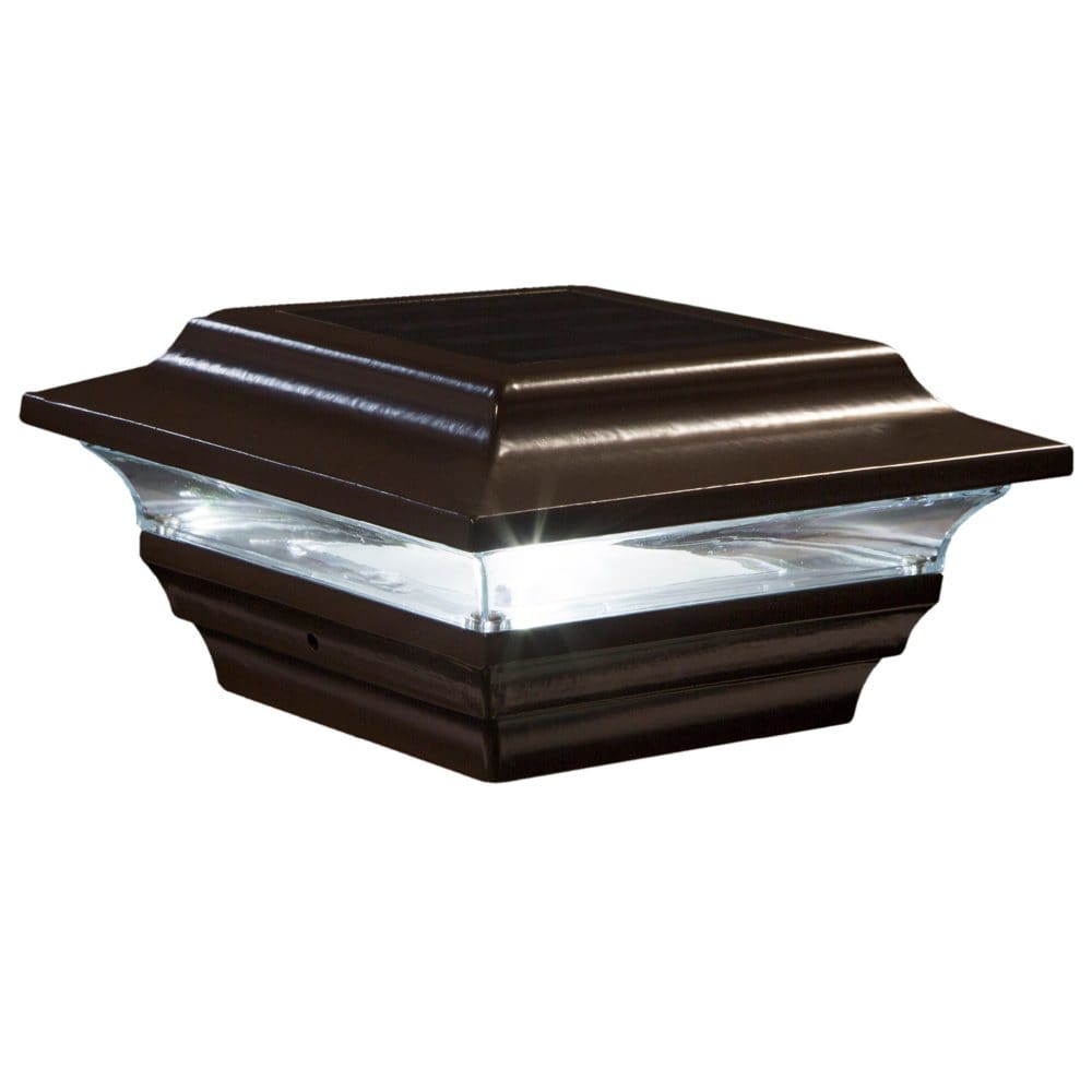 Classy Caps 4 x 4 Bronze Aluminum Imperial Solar Post Cap (Pack of 2) - Outdoor Lighting - Classy