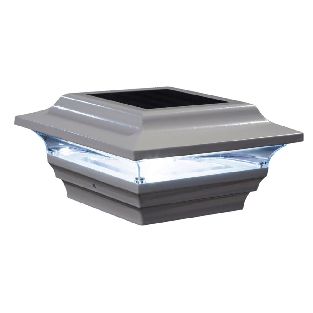 Classy Caps 4 x 4 White Aluminum Imperial Solar Post Cap (Pack of 2) - Outdoor Lighting - Classy
