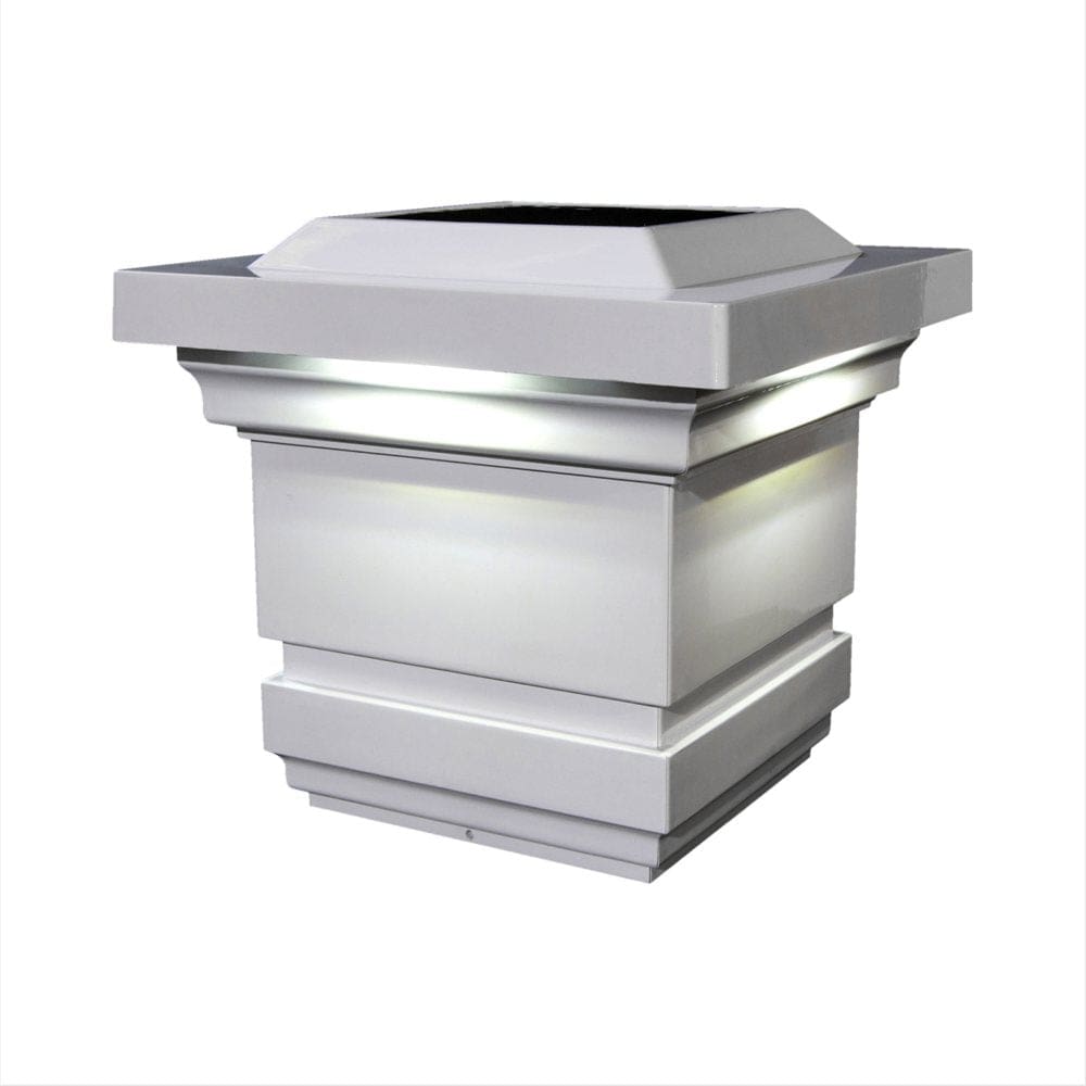 Classy Caps 4 x 4 White PVC Classy Solar Post Cap (Pack of 2) - Outdoor Lighting - Classy