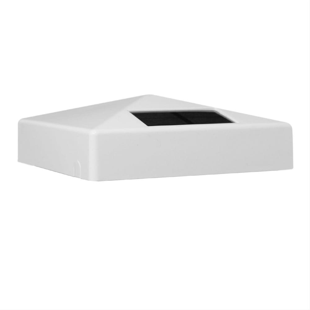 Classy Caps 5 x 5 White PVC Pyramid Solar Post Cap (Pack of 2) | ShelHealth