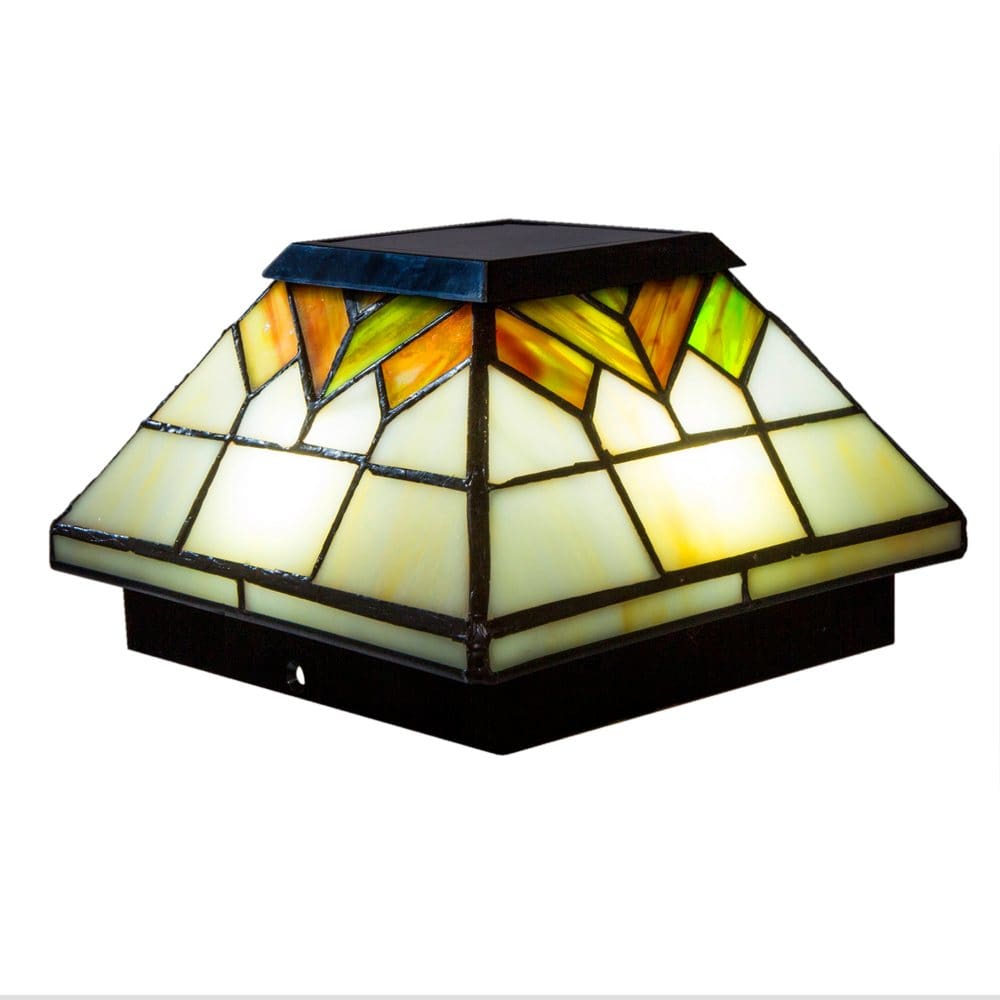 Classy Caps Stained Glass Wellington Solar Post Cap (Pack of 2) - Outdoor Lighting - Classy