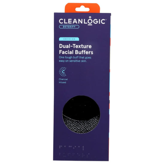 CLEANLOGIC: Dual-Texture Facial Buffers 3 PK (Pack of 4) - Beauty & Body Care > Bath Products - CLEANLOGIC