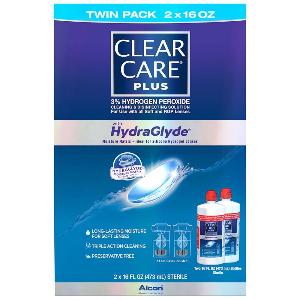 Clear Care Plus Cleaning & Disinfecting Solution (32 oz.) - Contact Solution & Eye Drops - Clear