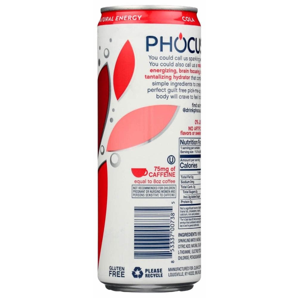 CLEAR CUT PHOCUS Grocery > Beverages > Water > Sparkling Water CLEAR CUT PHOCUS: Cola Sparkling Water, 11.5 fo