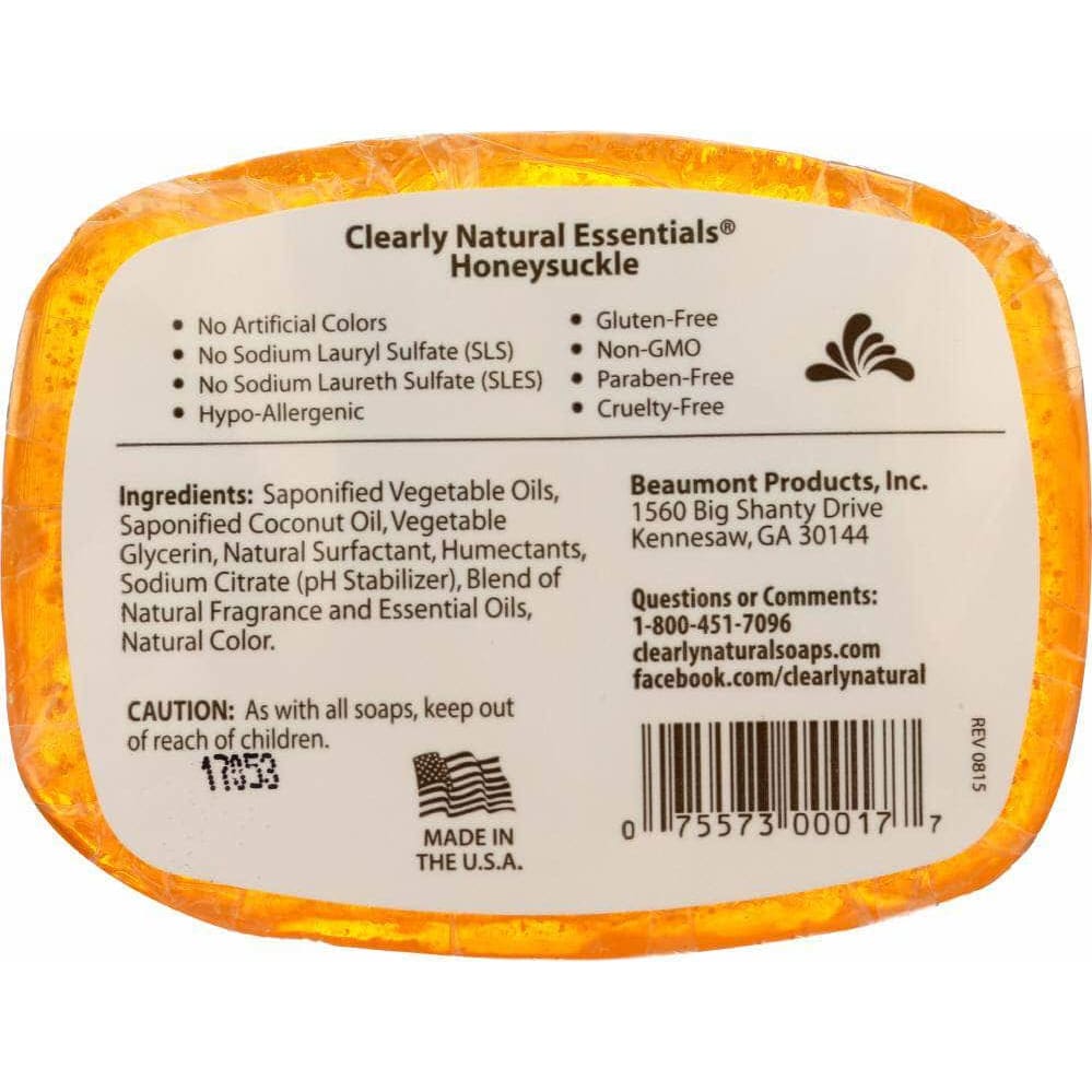 Clearly Natural Clearly Natural Honeysuckle Pure And Natural Glycerine Soap, 4 oz