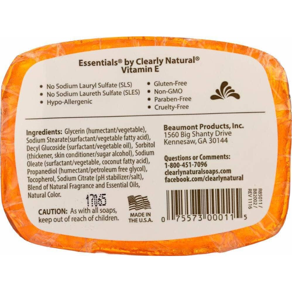 Clearly Natural Clearly Natural Vitamin E Pure And Natural Glycerine Soap, 4 oz