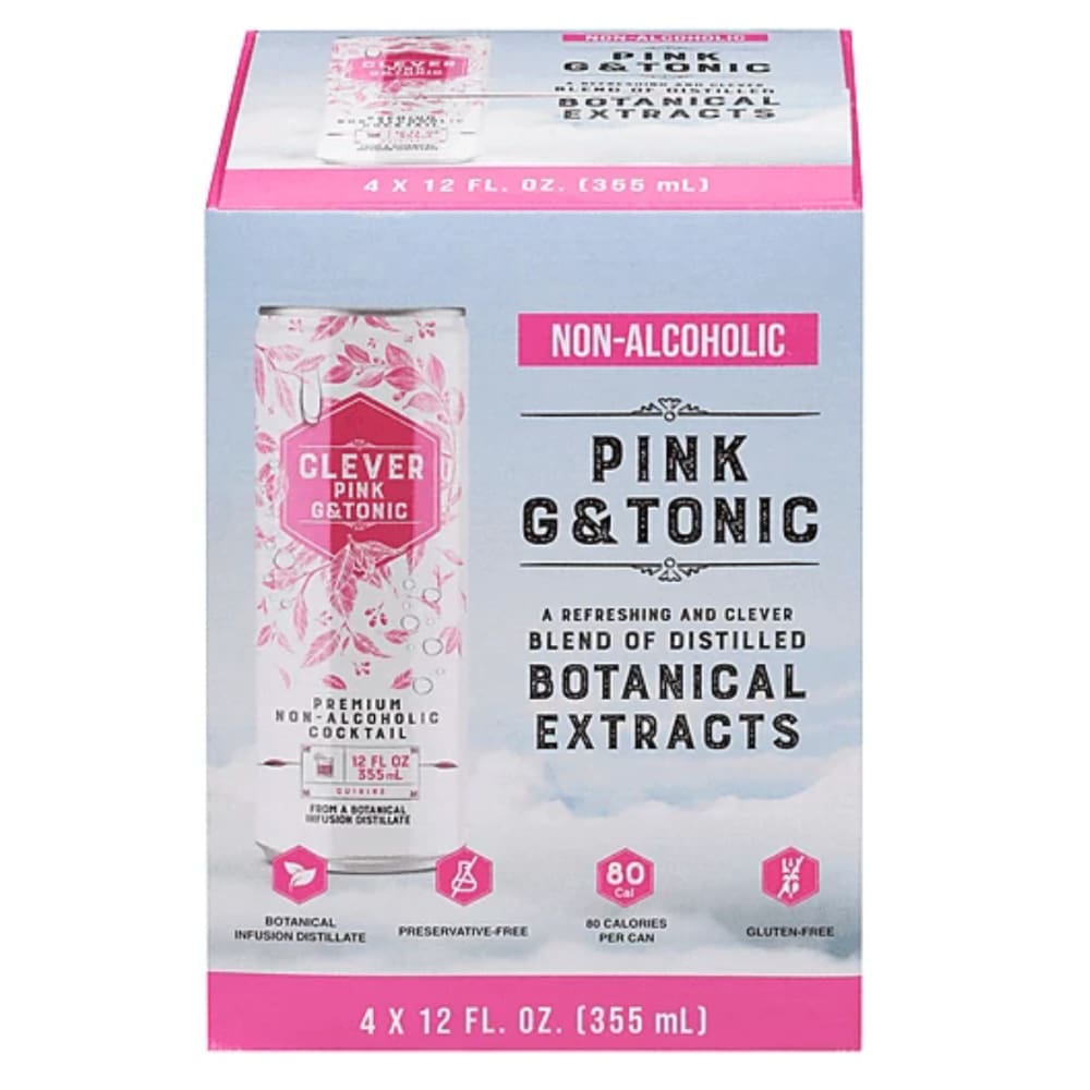 CLEVER: Mixer Pink G Tonic Na 4Pk 48 FO (Pack of 3) - Grocery > Beverages > Drink Mixes - CLEVER