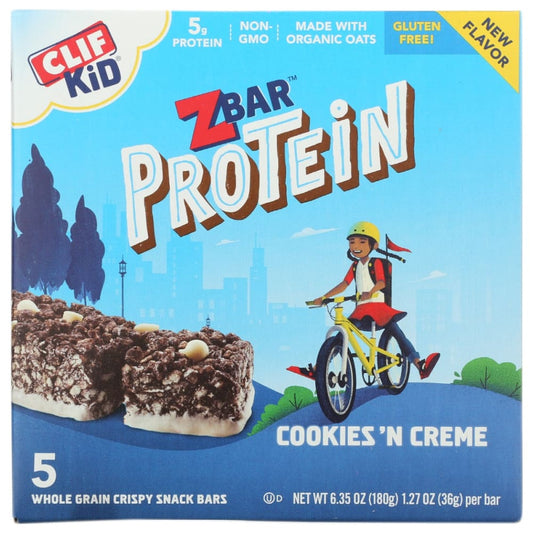 CLIF KID: ZBar Cookies N Creme Protein 6.35 oz (Pack of 4) - Nutritional Bars - CLIF KID
