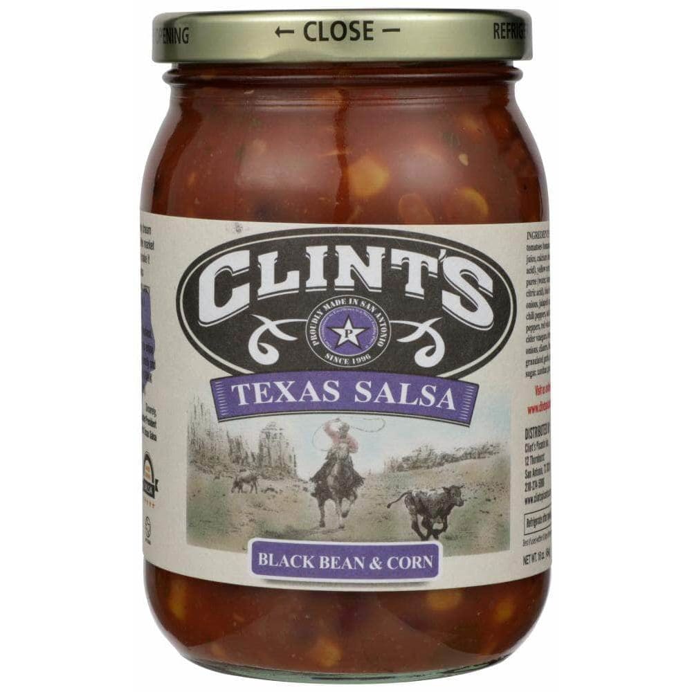 Clints Clints Salsa Black Bean & Corn, 16 oz