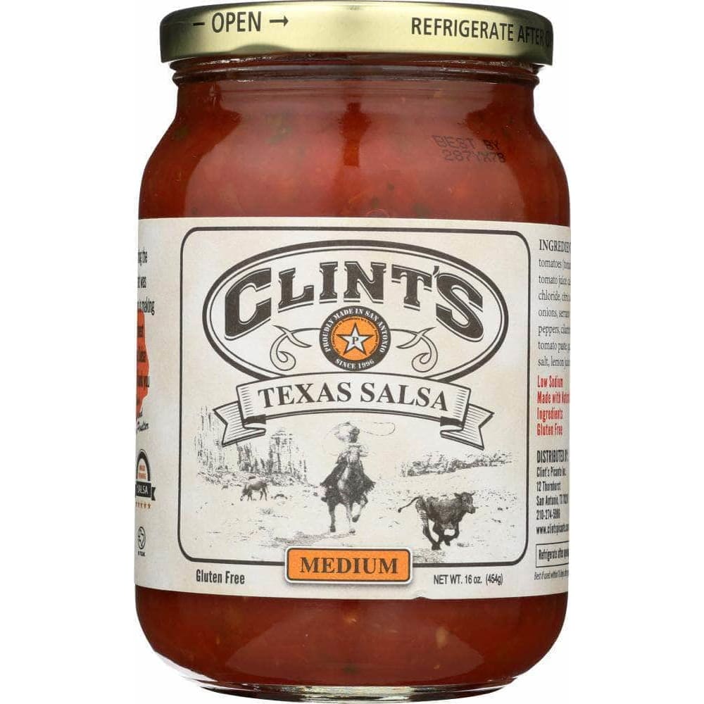 Clints Clint's Texas Salsa Medium, 16 oz
