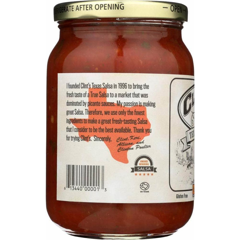 Clints Clint's Texas Salsa Medium, 16 oz