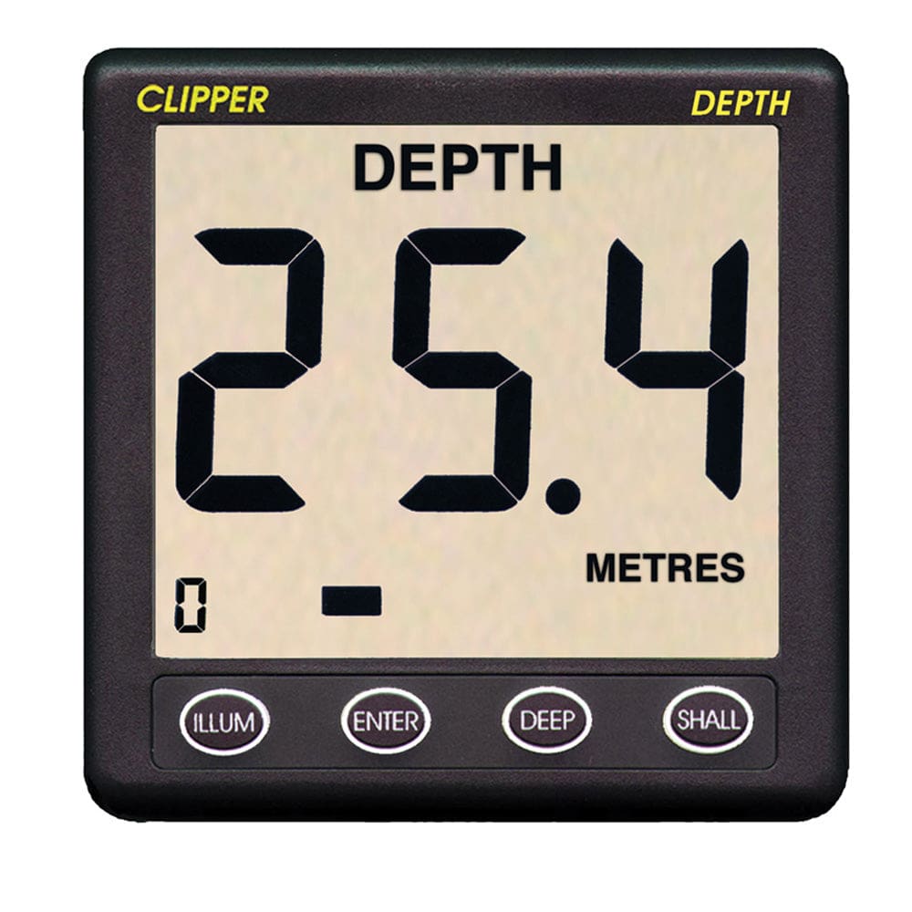 Hull Shell Instrument Clipper Depth Instrument w/ Thru Hull Transducer & Cover | ShelHealth