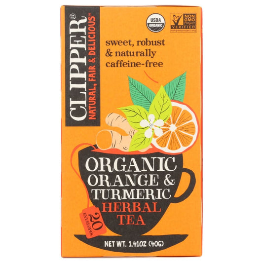 CLIPPER: Organic Orange Turmeric Herbal Tea 1.41 oz (Pack of 4) - Grocery > Beverages > Coffee Tea & Hot Cocoa - CLIPPER
