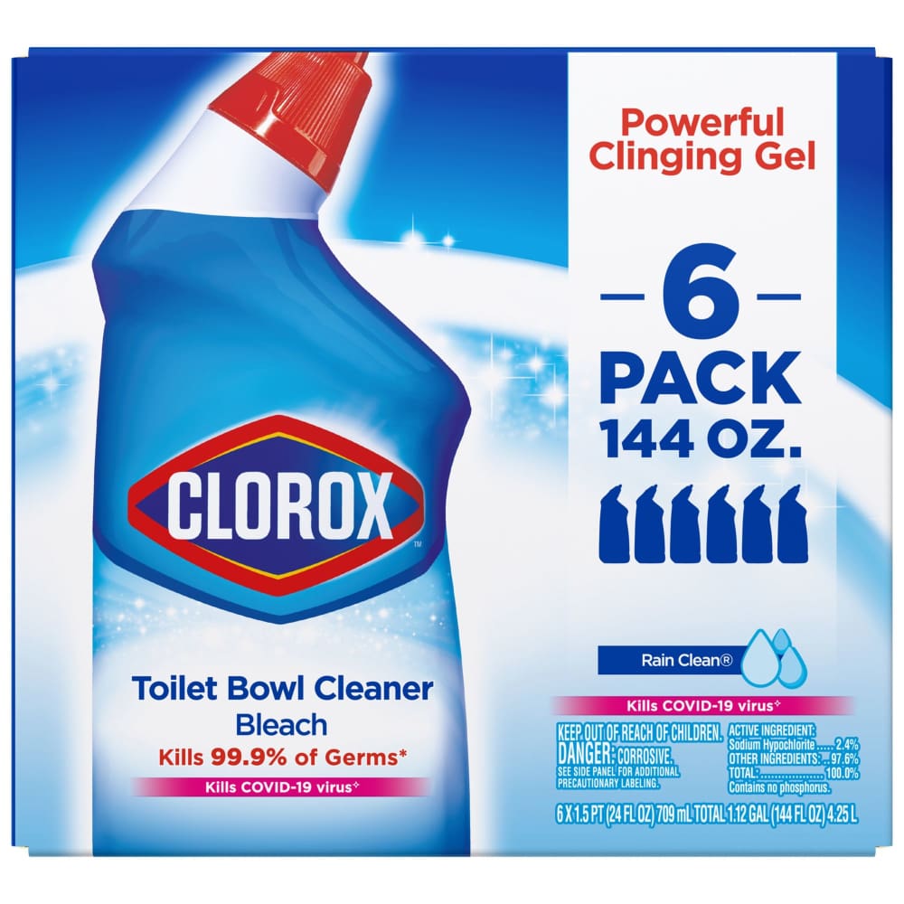 Clorox Clorox Toilet Bowl Cleaner with Bleach Rain Clean 6 pk./24 oz. - Home/Grocery Household & Pet/Cleaning & Household Goods/Cleaning