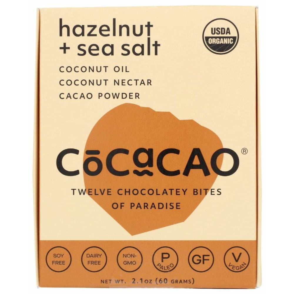 COCACAO Grocery > Chocolate, Desserts and Sweets > Chocolate COCACAO Bar Hazelnut Sea Salt, 2.1 oz