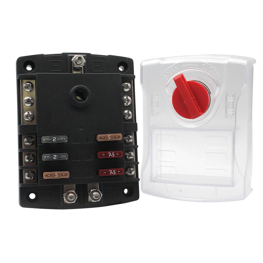 Cole Hersee 6 ATO Standard Series Fuse Block w/ Ground Bus - Electrical | Fuse Blocks & Fuses - Cole Hersee