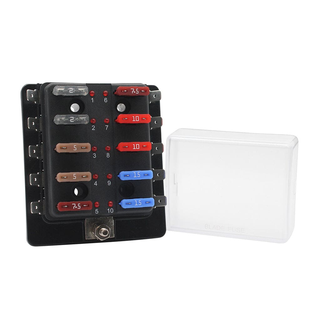 Cole Hersee Standard 10 ATO Fuse Block w/ LED Indicators - Electrical | Fuse Blocks & Fuses - Cole Hersee