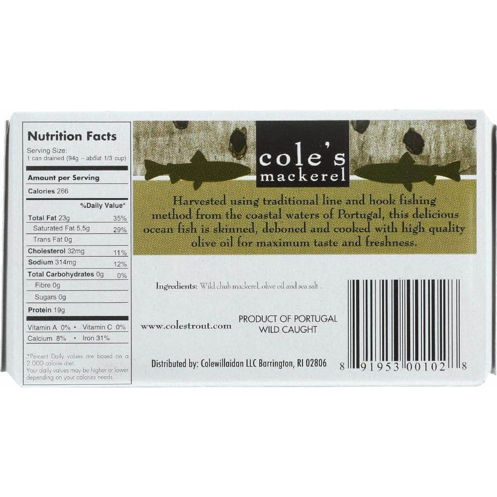 Coles Cole's Wild Mackerel in Olive Oil, 4.4 oz