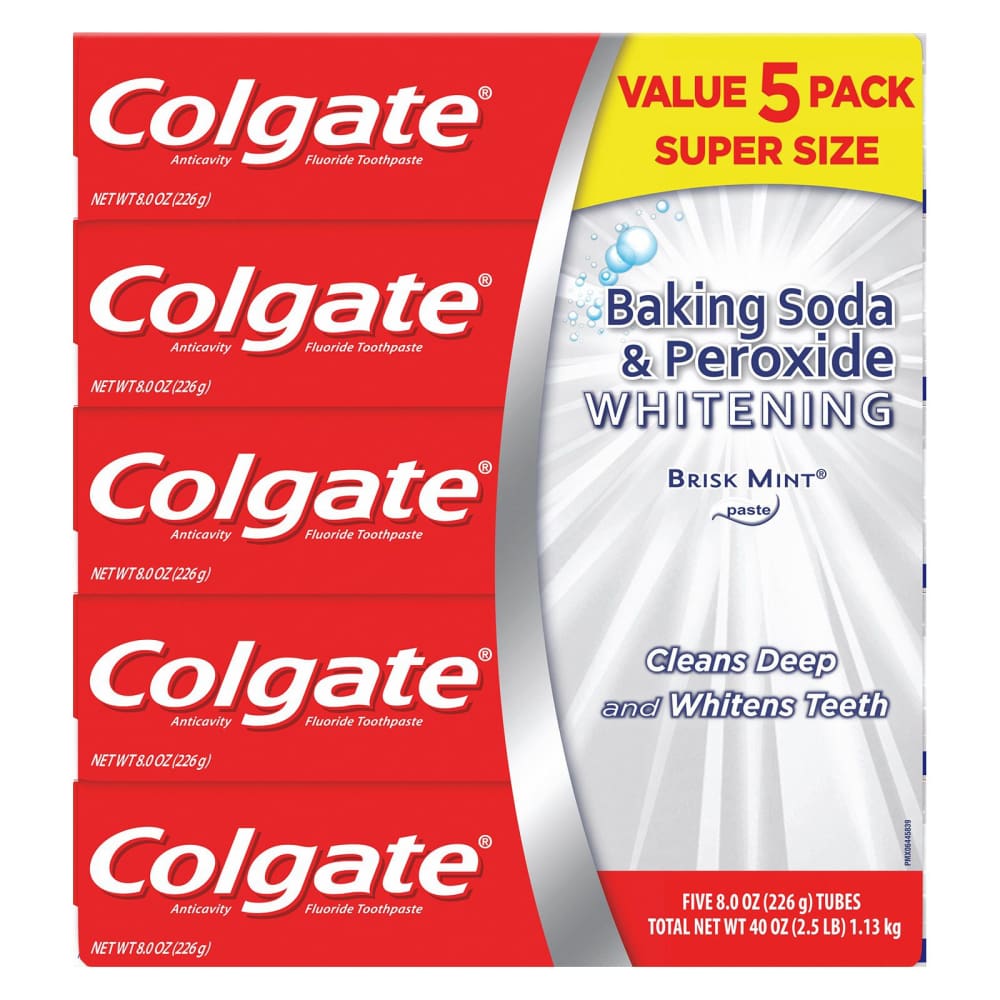 Colgate Baking Soda and Peroxide Whitening Toothpaste 5 pk./8 oz. - Brisk Mint - Colgate