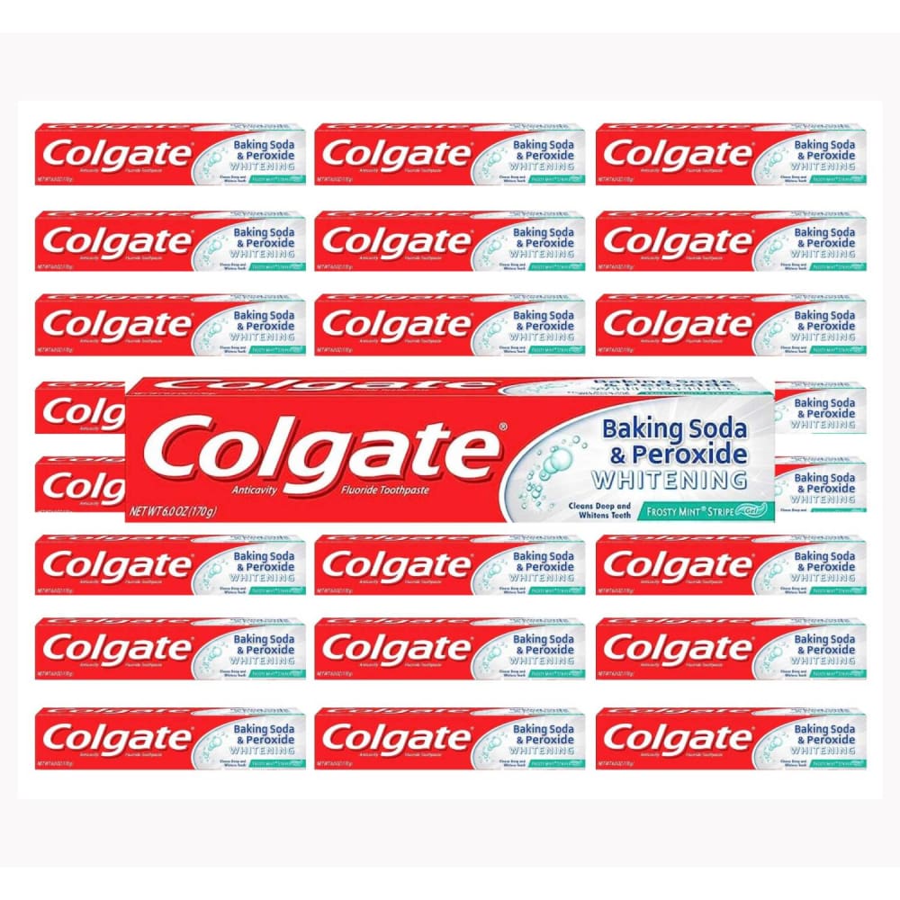 Colgate Baking Soda & Peroxide Whitening Toothpaste Frosty Mint Stripe 6 Oz - 24 pack - Toothpaste - Colgate