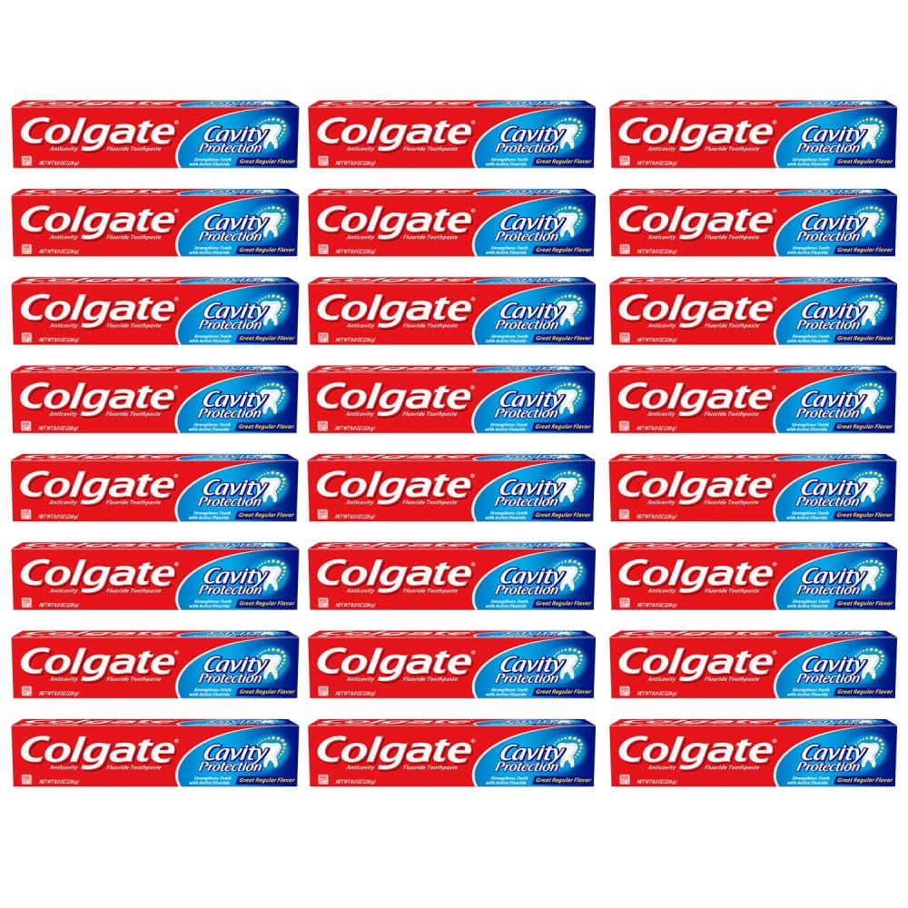 Colgate Cavity Protection Toothpaste with Fluoride Great regular White Bulk - 24 Pack - 8 Oz each - Toothpaste - Colgate