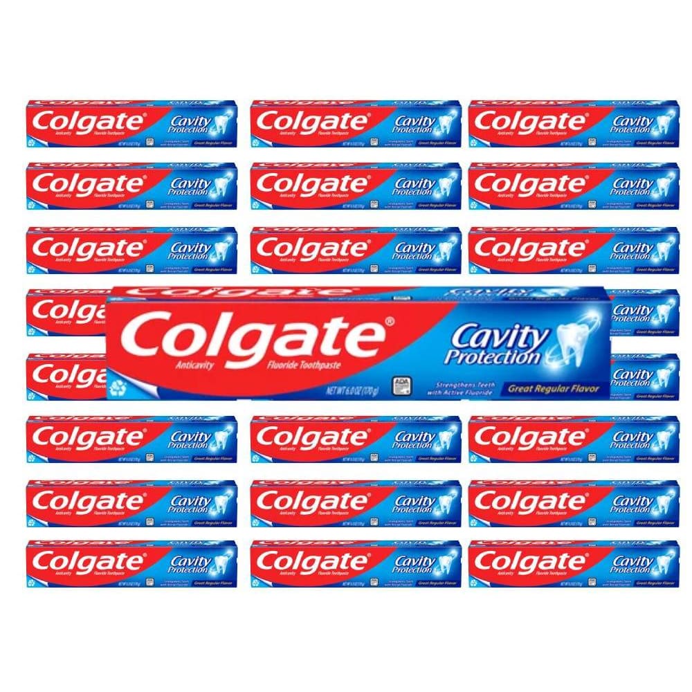 Colgate Cavity Protection Toothpaste with Fluoride Minty Great Regular Flavor 6 oz - 24 Pack - Toothpaste - Colgate