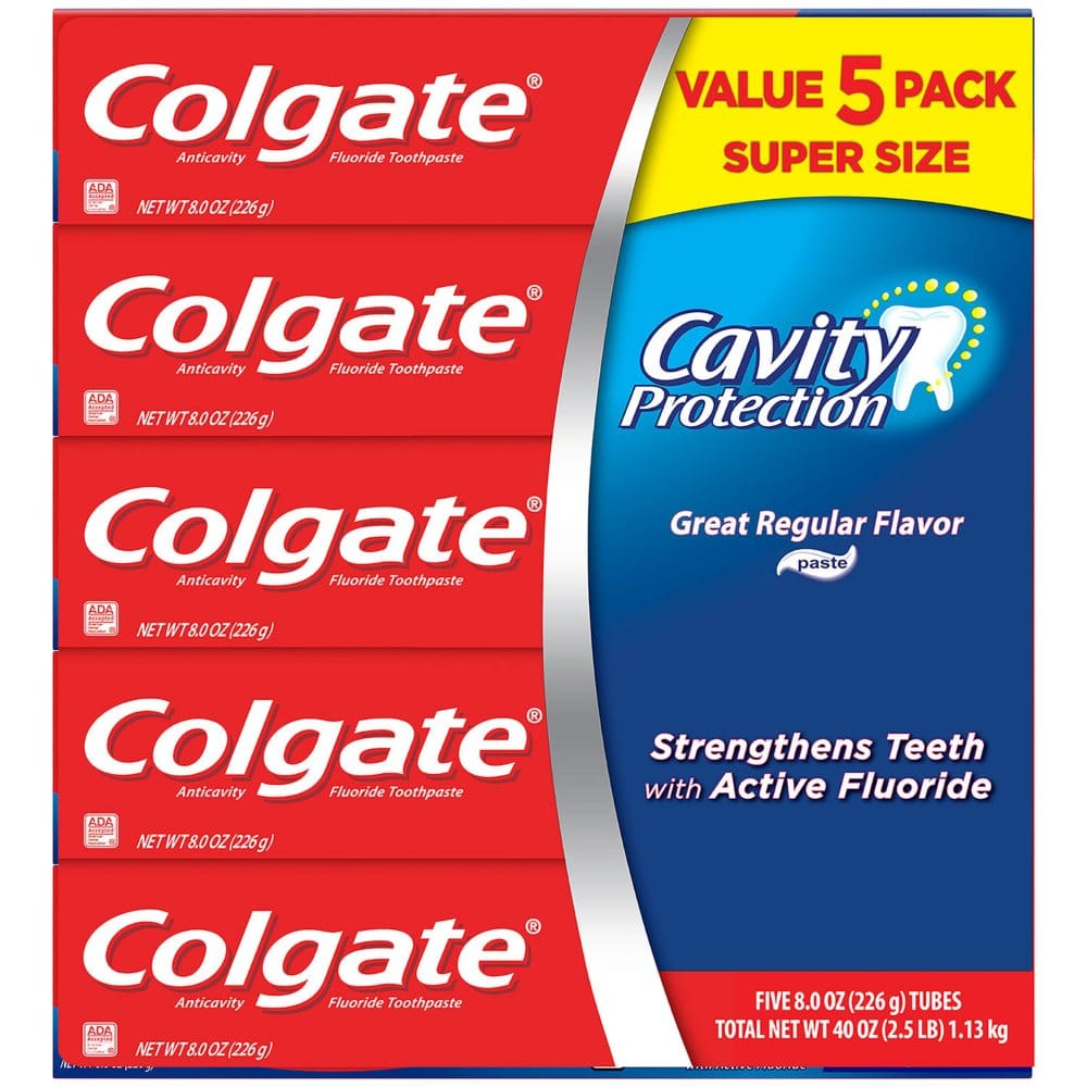 Colgate Cavity Protection Toothpaste with Fluoride, Regular Flavor (8 ...