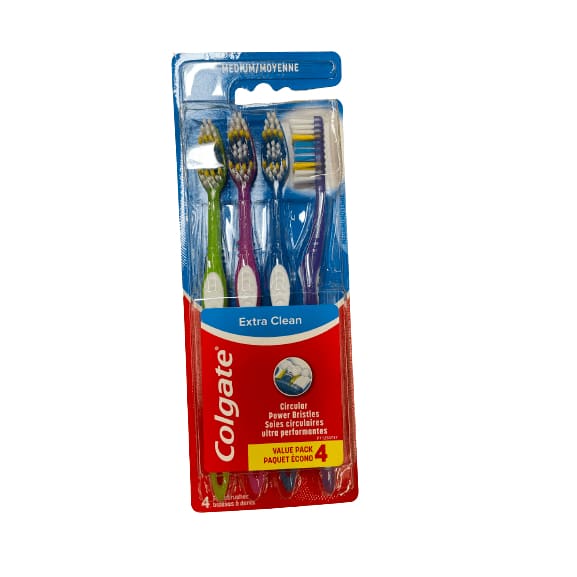 Colgate Colgate Extra Clean Full Head Toothbrush, Medium, 4 Count