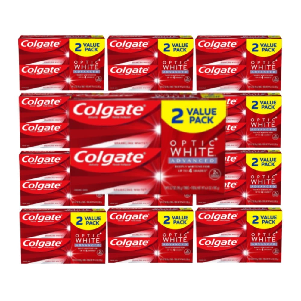 Colgate - Optic White Advanced 2 Value Pack - Two 3.2 oz - 12 Pack - Toothpaste - Colgate