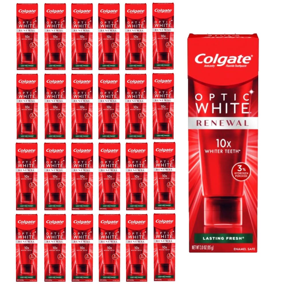 Colgate Optic White Renewal Teeth Whitening Toothpaste - Lasting Fresh - 3oz - 24 Pack - Toothpaste - Colgate