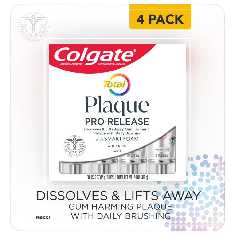 Colgate Total Plaque PRO-RELEASE Toothpaste (3.0 oz. 4 pk.) - New Grocery & Household - Colgate