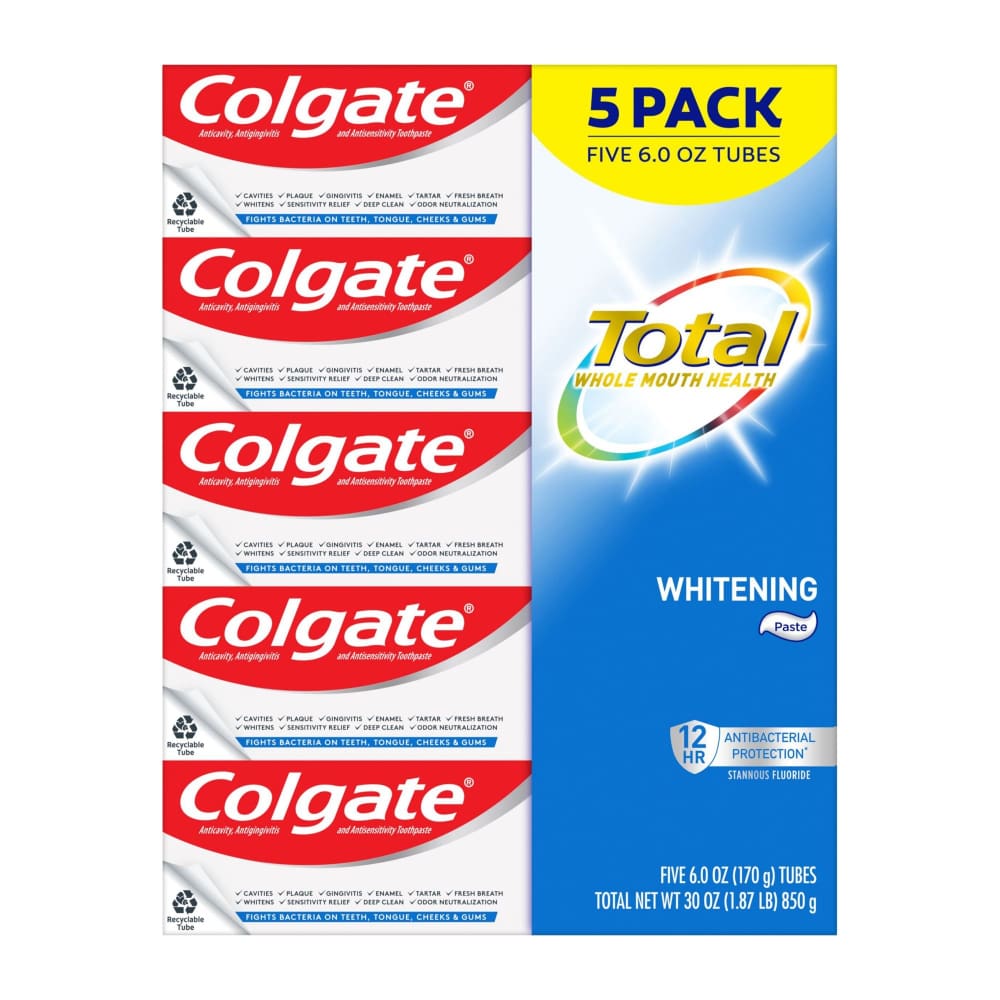 Colgate Colgate Total Whitening Toothpaste 5 pk./6 oz. - Home/Health & Beauty/Personal Care/Oral Care/Toothpaste/ - Colgate