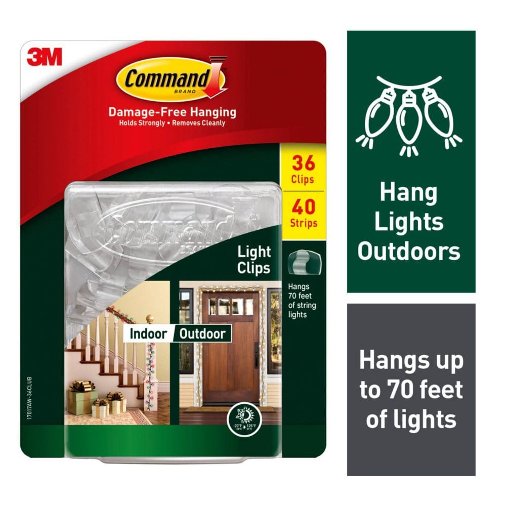 Command Outdoor Light Clips Club Pack 36 Clips 40 Strips - Tape & Adhesives - Command