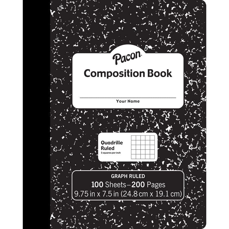 Composition Book Black Marble 100 Sheets (Pack of 12) - Note Books & Pads - Dixon Ticonderoga Co - Pacon