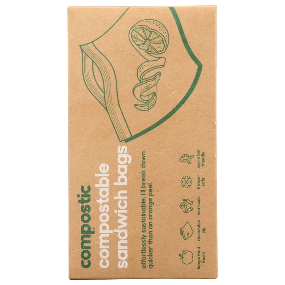 COMPOSTIC: Compostable Sandwich Bags 20 ea - General Merchandise > HOUSEHOLD PRODUCTS > FOOD STORAGE BAGS & WRAPS - COMPOSTIC