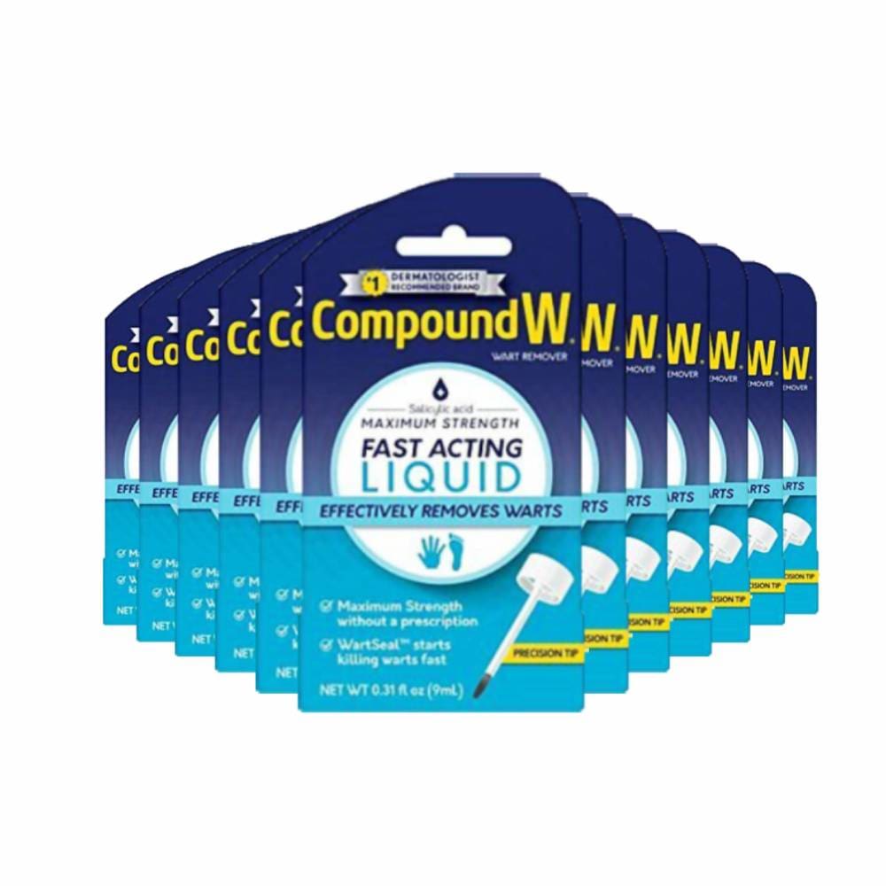 Compound W Fast Acting Liquid | Salicylic Acid Wart Remover 0.31 Fl Oz -12 Pack - Gel - CompoundW