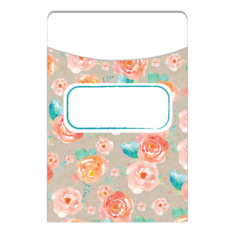 Confetti Splash Library Pockets Floral Toss (Pack of 10) - Library Cards - Eureka