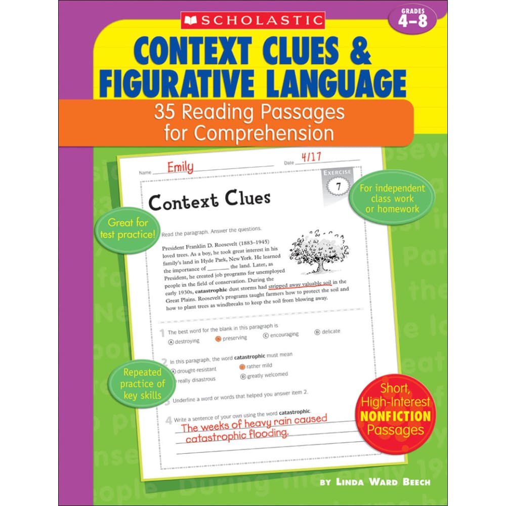Context Clues & Figurative Language 35 Passages For Comprehension (Pack of 6) - Comprehension - Scholastic Teaching Resources