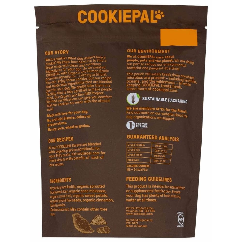 COOKIE PAL Cookie Pal Treat Dog Swt Pot Flxseed, 10 Oz