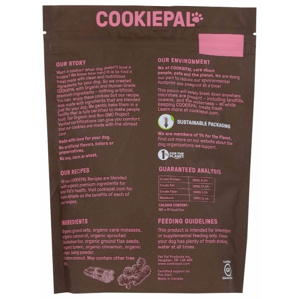 COOKIE PAL Cookie Pal Treat Dog Tumeric Ginger, 10 Oz