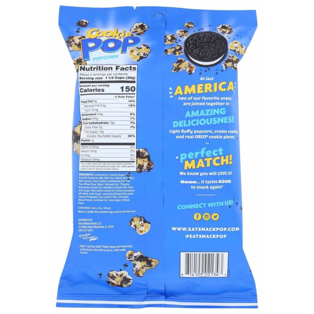 COOKIE POP POPCORN Grocery > Snacks > Popcorn COOKIE POP POPCORN Oreo Cookie Pop Popcorn, 5.25 oz